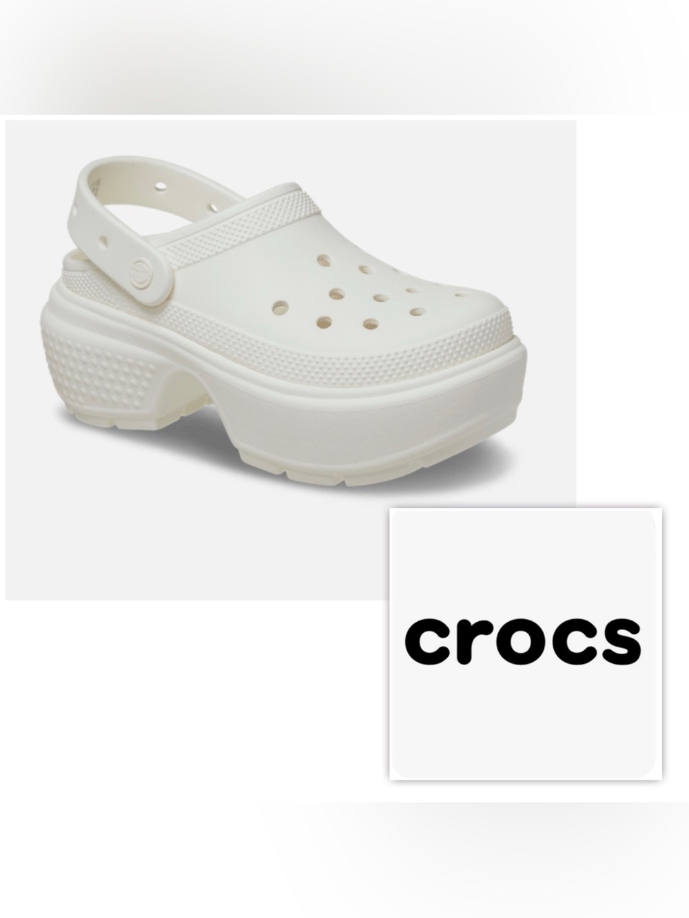 NWT CROCS Men 11 Classic Platform Stomp Clog Cream sandals shoes sneakers